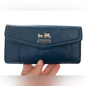 Coach Blue Leather Wallet